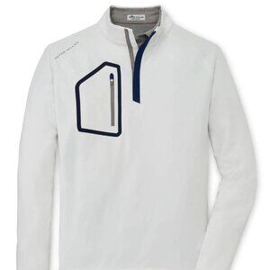 Peter Millar Men's White Forge Performance Quarter-Zip - White - XL (Like New)